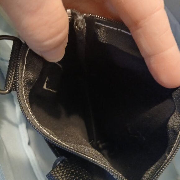 New Mini Travel Sling pack Crossbody Photo Canvas Water droplet Web Black denim - Picture 10 of 10